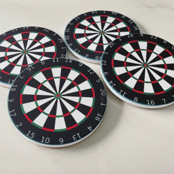 Set of 4 Ceramic Coasters - Dart Board