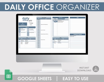 Daily Office Organizer, Google Sheets Template (PDF)