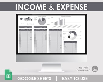 Income & Expense Tracker, Bookkeeping Google Sheet Template (Digital Download)