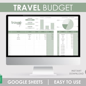 Travel Budget Planner: Google Sheet Travel Expense Tracker | Vacation Cost Logger | Trip Financial Tool