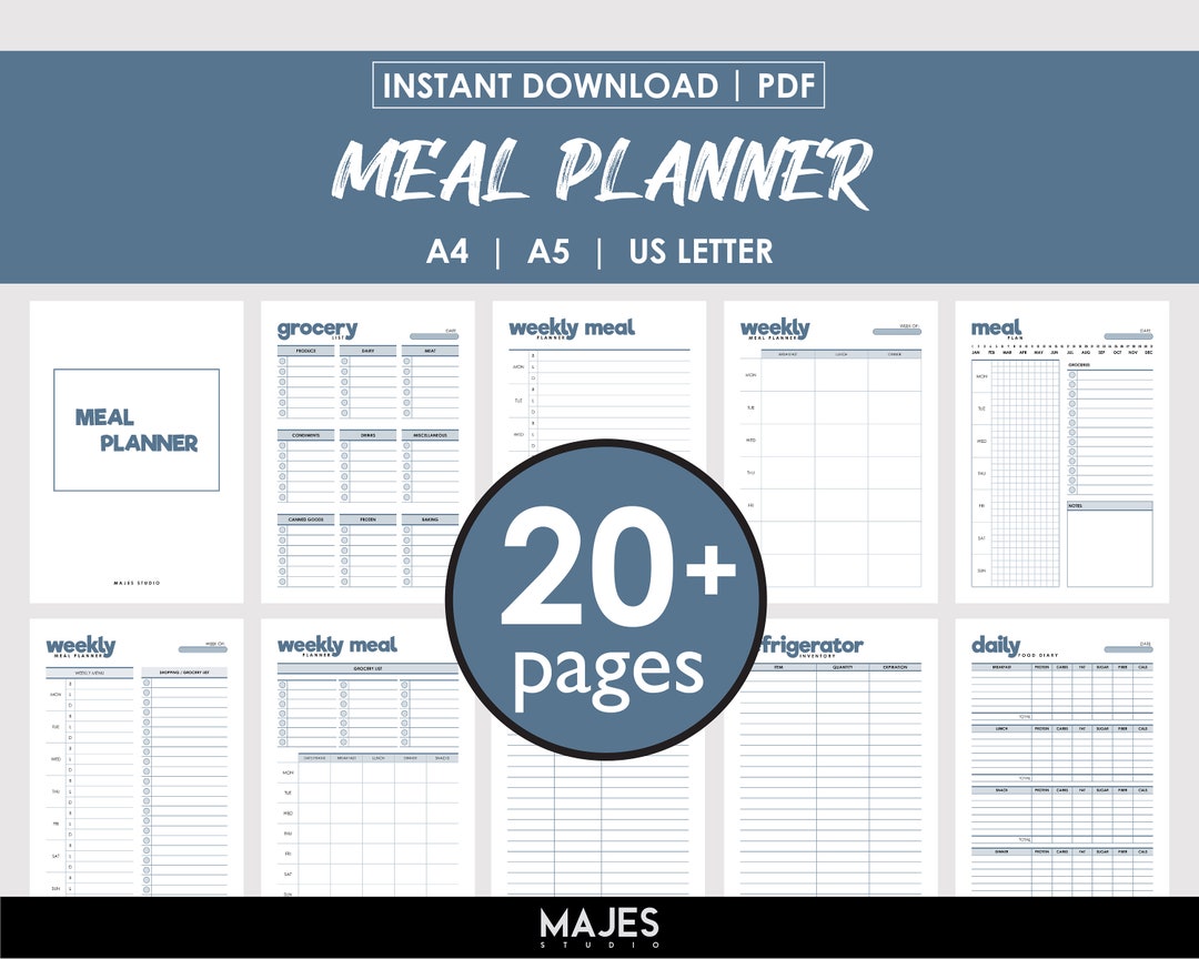 Weekly Meal Plan, Diet Planner, Healthy Eating, Menu Organizer, Recipe ...