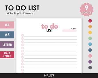To Do List Printable, Daily Planner Template (Digital Download)