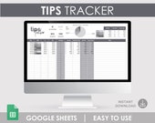 Tips Tracker, Income Tracker Google Sheet Template (Digital Download)
