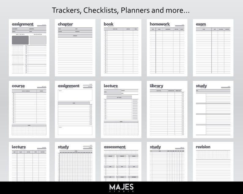 Study Planner PDF: Comprehensive Academic Organizer A4, A5, US Letter Ultimate Study Schedule Guide imagem 2