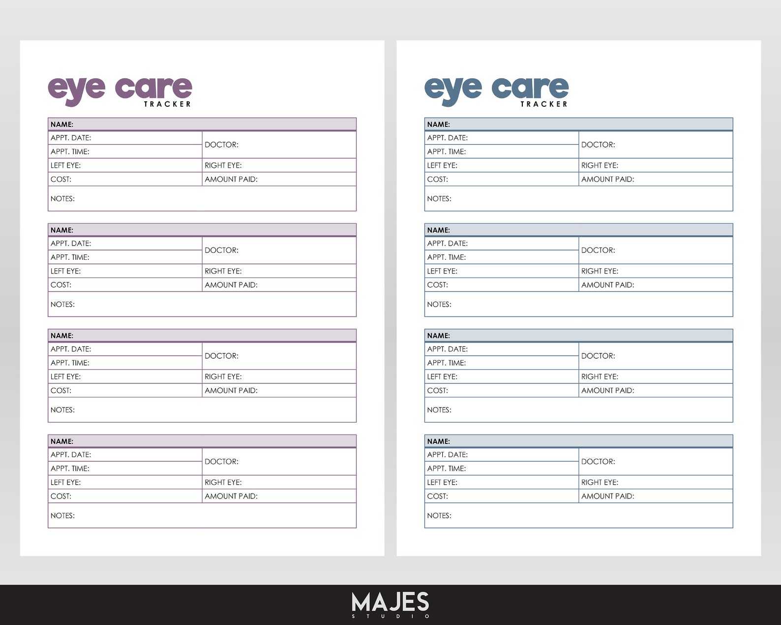 Eye Tracking Printable Pdf Eye Care Tracker Printable, Vision Health Log (digital Download) - Etsy