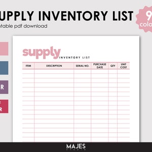 Supply Tracking, Supply Order Form, Inventory Management, Digital Template, Printable Inventory, Product Inventory, Inventory Tracker