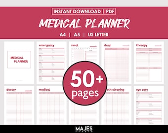 Medical Planner, Symptom & Medication Tracker (Digital Download)
