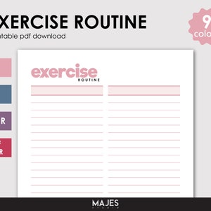 Exercise Routine, Planner Insert, Workout Planner, Weekly Exercise, Exercise Planner, Workout Calendar, Work Out Plan, Fitness Plan, Weight