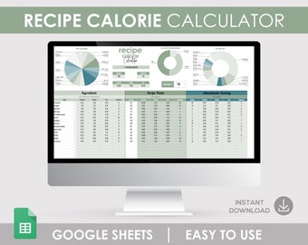 Calorie Meal Planner, Macro Tracker, Google Sheets (Digital)