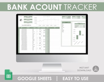 Bank Account Tracker, Google Sheets Template (Digital Download)