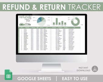 Refund & Return Manager Template: Business Process Organizer | Simplified Returns Tracker