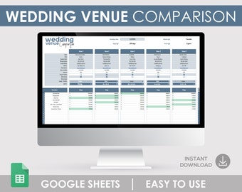 Hochzeitsorten im Vergleich: Google Sheets Planer (Digitaler Download)