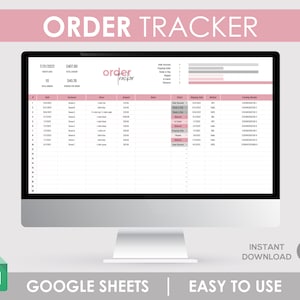 Order Tracker Google Sheets Spreadsheet Template Online Orders Tracking Small Business, Business Tracker  Craft Shop, Handmade Products