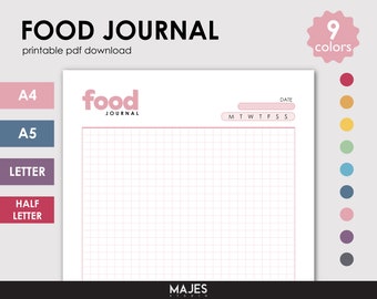 Daily Food Journal, IBS Tracker, Food Sensitivity (Digital Download)