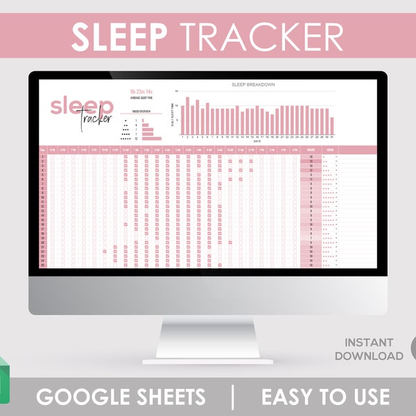 Sleep Tracker, Google Sheets, Digital Download, Digital Tracker, Habit Tracker, Sleep Trackers, Sleep Spreadsheet, Sleep Tracker Google