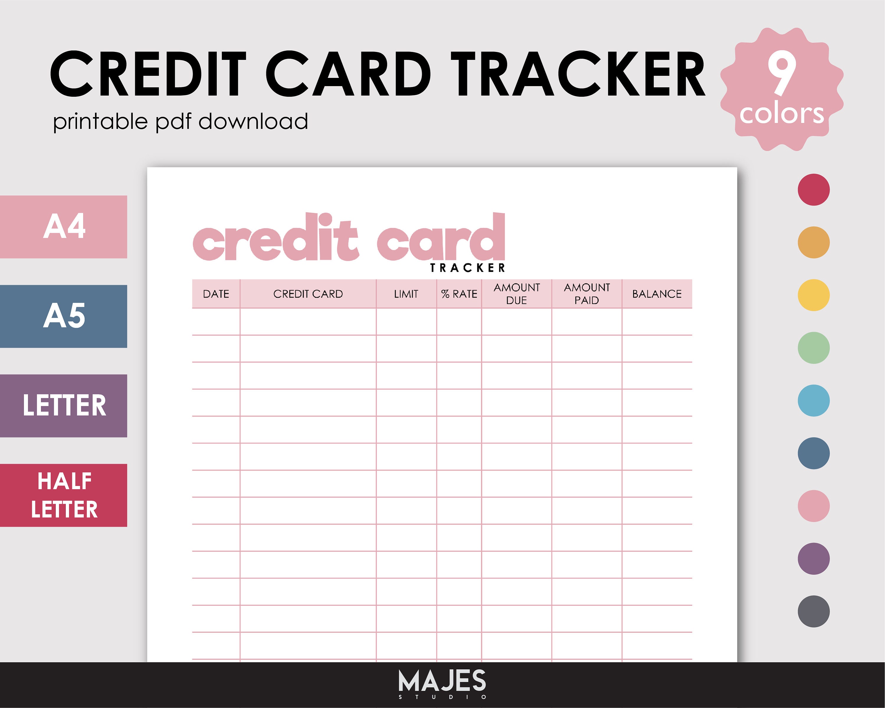 Buy Credit Card Tracker Credit Card Planner Debt Free Journey Online in  India - Etsy