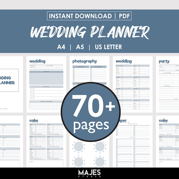Wedding Planner Bundle, Planner Journal Pdf, Wedding Organizer, Bridal Planner, Event Planning, Wedding Agenda, Ceremony Organizer, Marriage