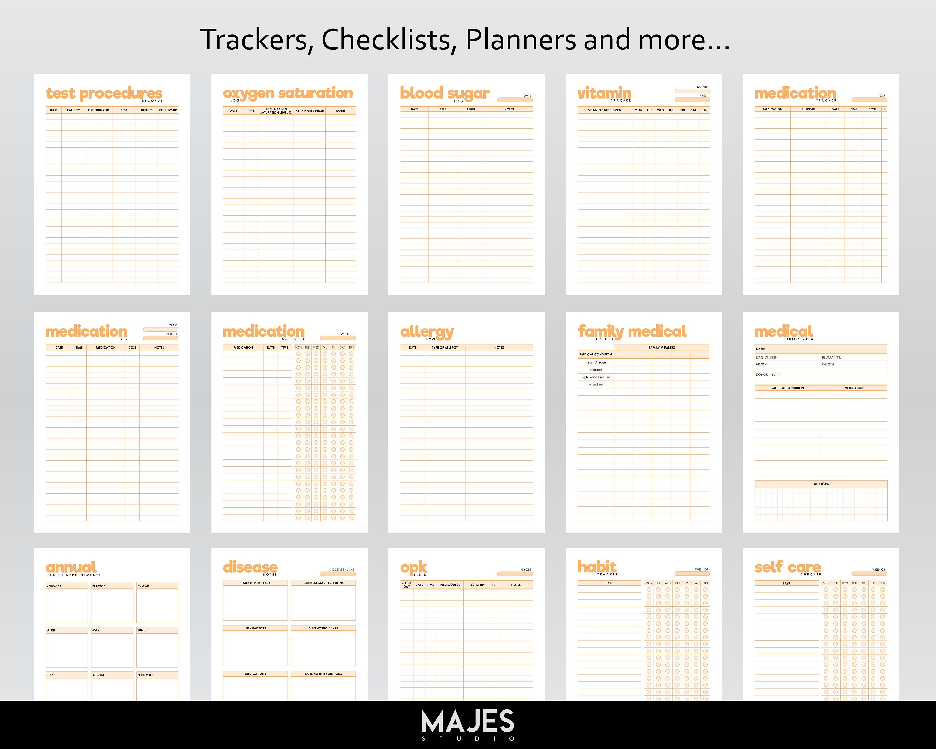 Medical Organizer Binder Printable Medical Planner Medical - Etsy