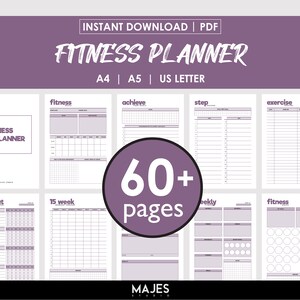 Träningsplanerare, viktminskningsrapport, A5-journal (utskrivbar PDF)