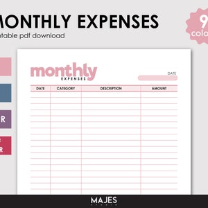 Monthly Expenses, Expense Tracker, Budget Binder, Monthly Budget, Monthly Budget Sheet, Budget Template, Budget Planner, Budget Printable