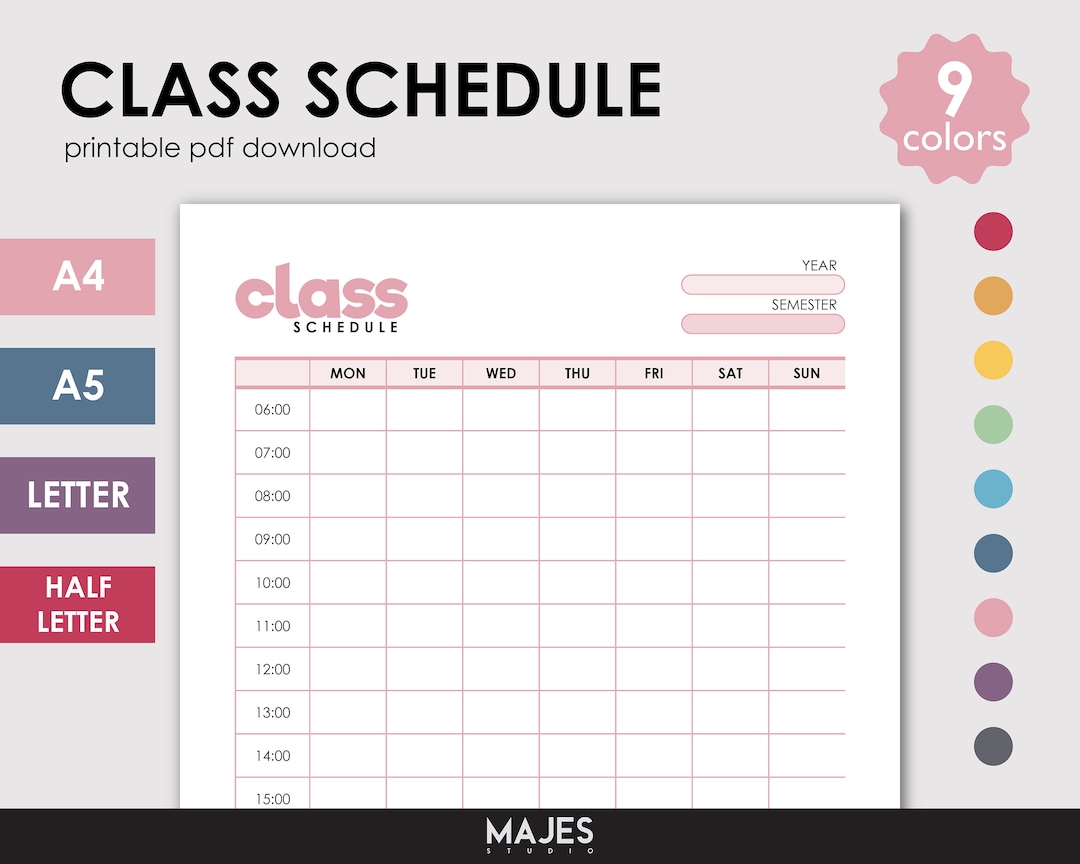 Class Schedule, Academic Planner, College Course, Course Schedule ...