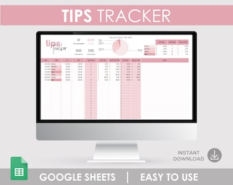 Tip Tracker Server Tips Income Tracker Tipped Employee Google Sheets, Waiter Tips, Waiter Tip Tracker, Waiter Work