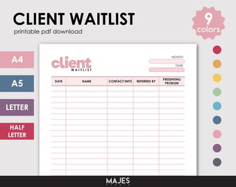 Client List Tracker, Small Business Planner (Digital Download)