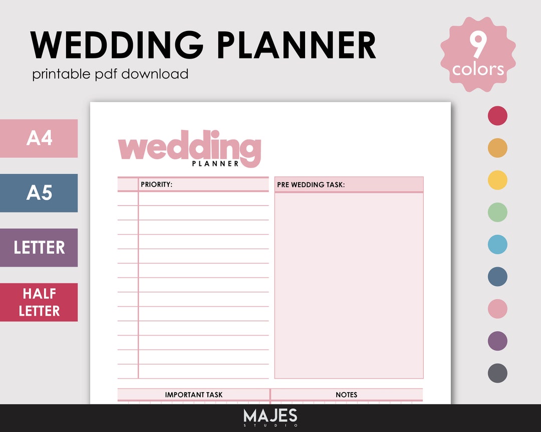 Printable Wedding Planner Guide.pdf Wedding Planner Printable, Bridal Planning Guide (digital Download) - Etsy