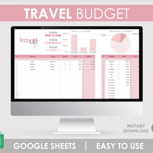 Travel Budget, Travel Planner, Travel Spreadsheet, Travel Template, Packing List, Vacation Planner, Vacation Organizer, Google Sheets
