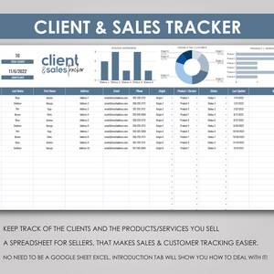 Client Sales Tracker: Google Sheet Template | Business Organizer ...