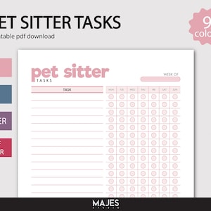 Pet Sitter Tasks, Pet Sitter Guide, Pet Sitter Notes, Dog Care Planner, Dog Information, Pet Organizer, Pet Care Journal, Pet Tracker, Pet