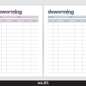 Dewormer Schedule, Horse Deworming, Puppy Health Record, Printable Dog ...