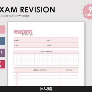Exam Prep Planner, Revision Planner, Exam Study Planner, Revision Timetable, Study Schedule, Timetable Template, High School Student