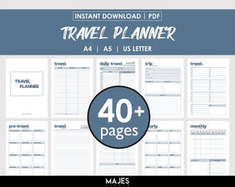 Travel Planner, Vacation Planner, Editable Planner, Digital Planner, Travel Template, Travel Journal, Travel Pdf, Roadtrip Planner, Travel