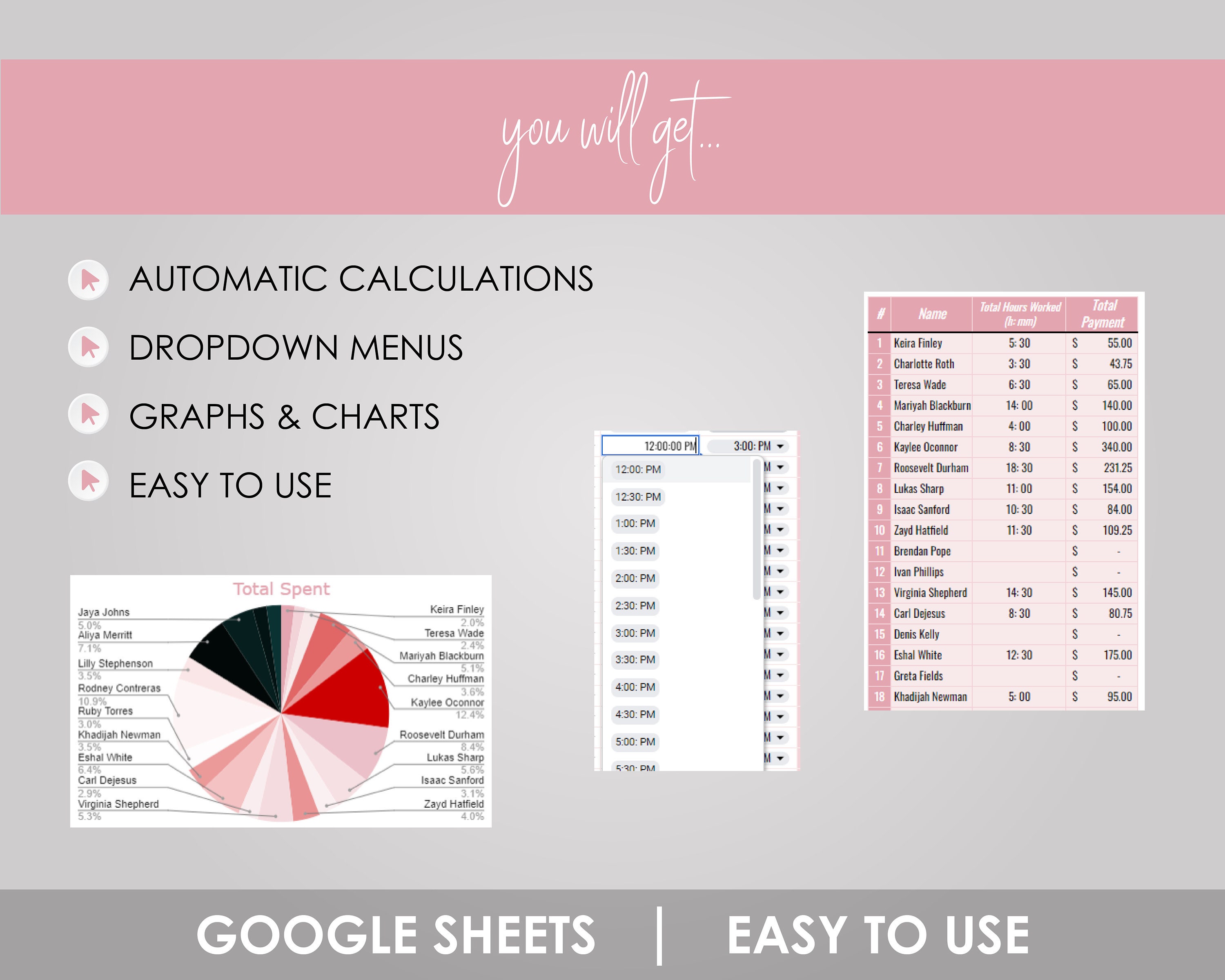 Employee Tracker Google Sheet Template (digital Download) - Etsy