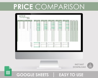 Price Comparison Tracker, Vendor List Google Sheet (Digital Download)