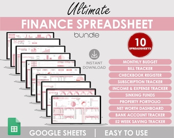 Google Sheets Finance Spreadsheet | Budget, Expense & Savings Tracker | Digital Money Management Template