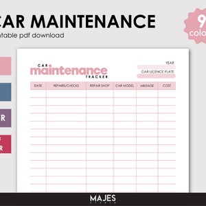 Car Maintenance, Digital Planner, Goodnotes Template, Ipad Planner, Digital Inserts, Vehicle Care Tracker, Maintenance Template, Vehicle
