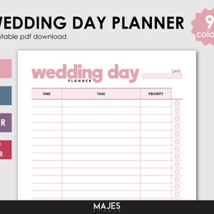 Hochzeitstag PDF, Event Planner Vorlage, Hochzeit Timeline, Braut Organizer, Hochzeits-Checkliste, Day-of-Koordination, Hochzeitsplan, Event