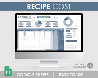 Recipe Cost, Baking Calculator, Recipe Calculator, Pricing Calculator, Costing Formula, Costing Template, Recipe Costing, İngredient Cost