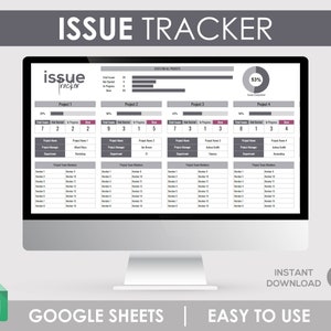 Project Management, Google Sheets, Spreadsheet Template, Spreadsheet Tracker, Google Template, Issue Tracking, Issue Tracker, Issue Planner