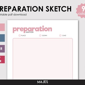Preparation Planner, Wedding Planner, Wedding Planning, Wedding Checklist, Wedding Printable, Wedding Kit, Wedding Planner Kit