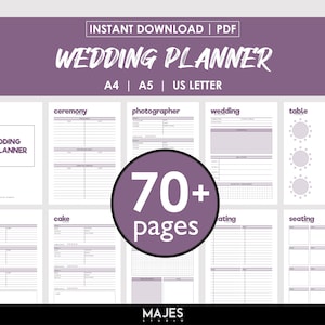 PDF de planificación de bodas: paquete completo de organizador de bodas / A4, A5, carta de EE. UU. / Guía definitiva de preparación para la boda