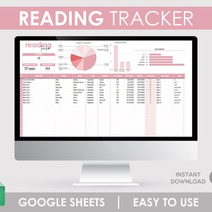 Reading Log, Book Log, Reading Tracker, Book Spreadsheet, Google Sheets, Bookish Things, Reading Template, Favorite Books, Book Wishlist
