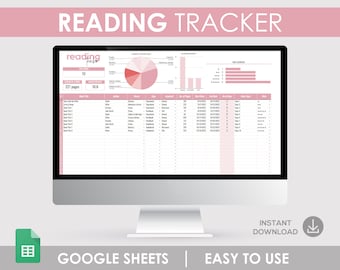 Google Sheets Reading Log, Book Tracker (Digital Download)