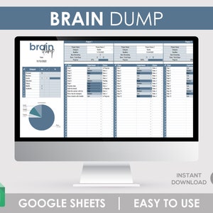 Brain Dump Planner, Brainstorming, To Do List Sheets, Task List Sheets, Task Organization, Brain Dump Template, Thought Organizer