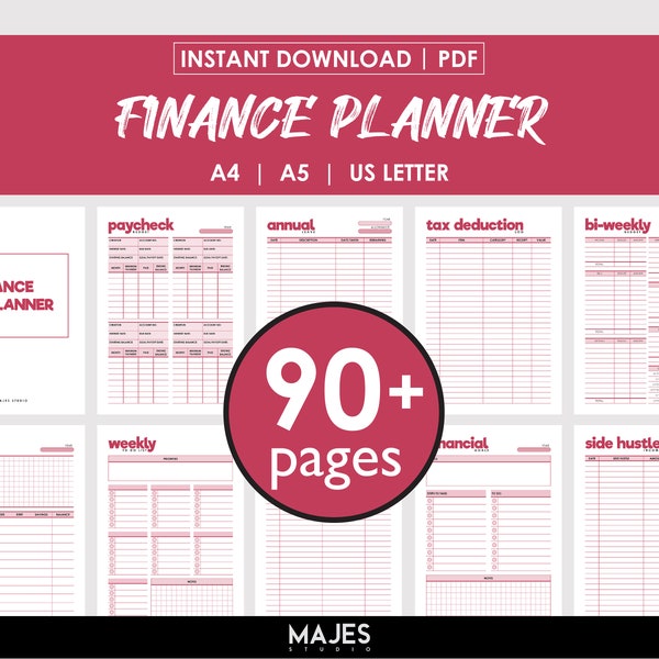 Finance Sheets, Personal Finance Pdf, Money Trackers, Organizer Planner, Finances Bundle, Finances Bundle Pdf, Money Tracker Bundle