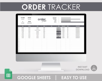 Pannello di controllo degli ordini di Fogli Google: foglio di calcolo delle vendite, tracker aziendale, foglio di calcolo dell'e-commerce, strumento di spedizione e inventario