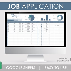 Job Application, Job Planner, Career Planner, Google Sheets, Interview Tracker, Application Tracker, Google Spreadsheet, Job Tracker, Apply