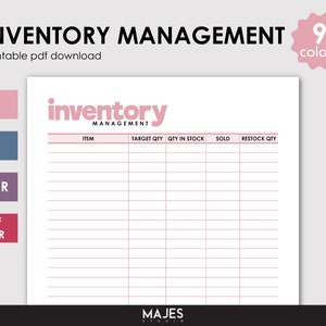 Inventory Tracker, Product Inventory, Inventory Management, Inventory Template, Inventory Sheet, Inventory Log, Batch Control, Stock Taking